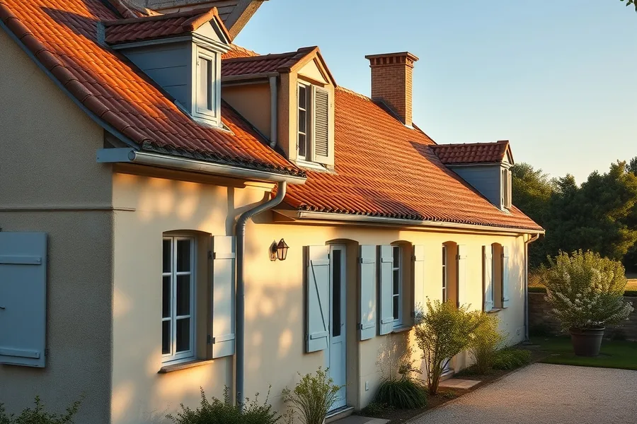 Couvreur au travail sur une installation de couverture en Gironde